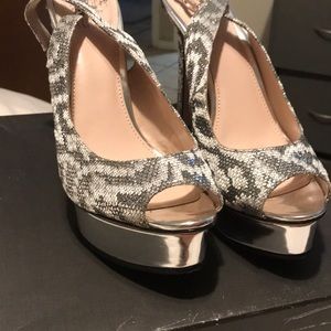 Vince  Camuto sliver platform heels